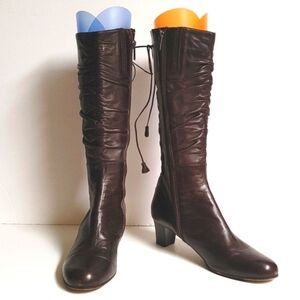 Taryn Rose Regina Nappa Chocolate Boots Sz 40.5